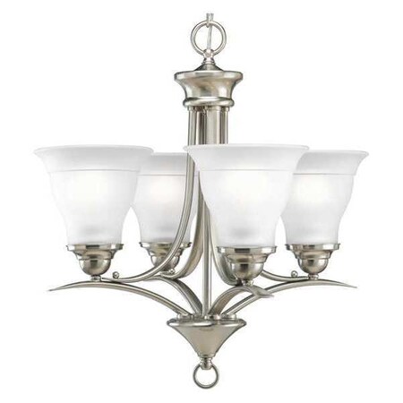 Progress Lighting Trinity 4-Light Chandelier, 100 W, Brushed Nickel P4326-09