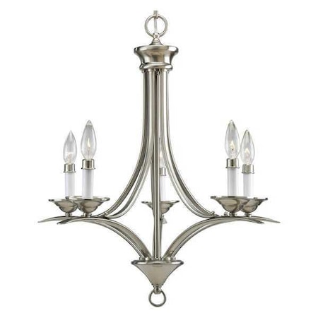 Progress Lighting Trinity 5-Light Chandelier, 60 W, Brushed Nickel P4327-09