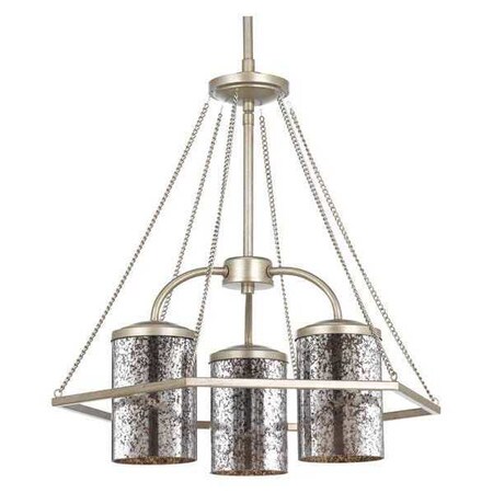 Progress Lighting Indi 3-Light Chandelier, 100 W, Silver Ridge P4248-134