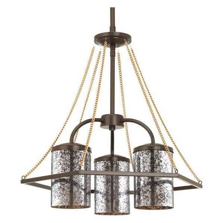 Progress Lighting Indi 3-Light Chandelier, 100 W, Antique Bronze P4248-20