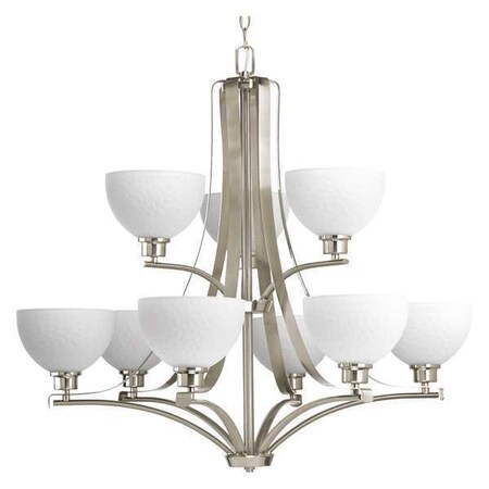 Progress Lighting Legend 9-Light Chandelier, 100 W, Brushed Nickel P4272-09