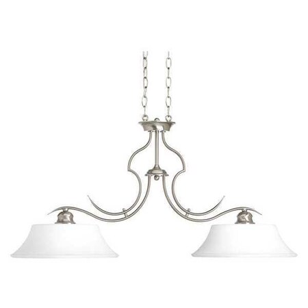 Progress Lighting Applause 2-Light Linear Chandelier, 100 W, Brushed Nickel P4321-09