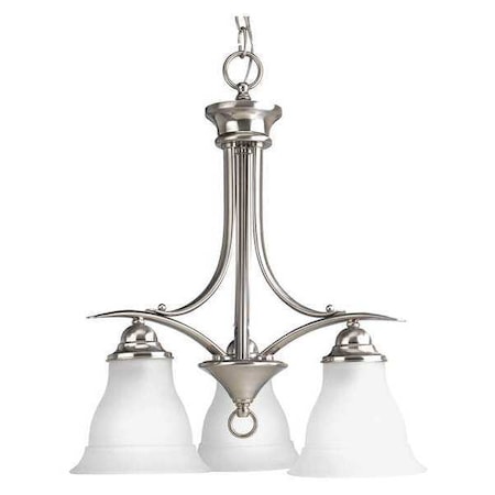 Progress Lighting Trinity 3-Light Chandelier, 100 W, Brushed Nickel P4324-09