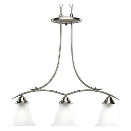 Progress Lighting Trinity 3 Light Chandelier, 100 W, Brushed Nickel P4325-09
