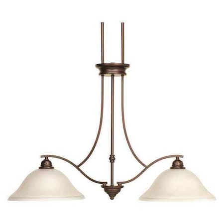 Progress Lighting Spirit 2-Light Linear Island Chand, 100 W, Antique Bronze P4558-20