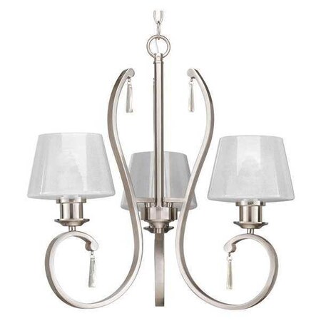 Progress Lighting Dazzle 3-Light Chandelier, 100 W, Brushed Nickel P4523-09