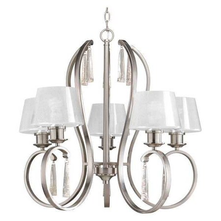 Progress Lighting Dazzle 5-Light Chandelier, 100 W, Brushed Nickel P4524-09