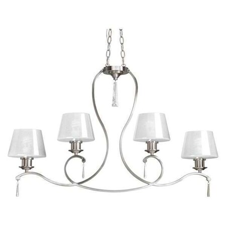 Progress Lighting Dazzle 4-Light Linear Chandelier, 100 W, Brushed Nickel P4526-09
