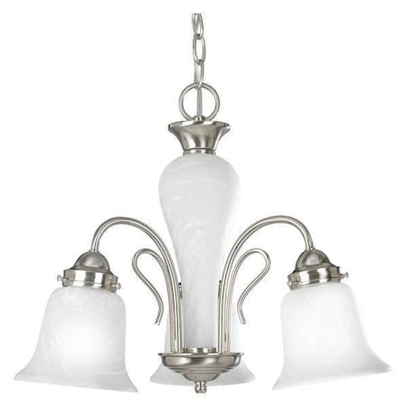 Progress Lighting Bedford 3-Light Chandelier, 100 W, Brushed Nickel P4390-09