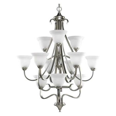 Progress Lighting Torino 12-Light Foyer, 100 W, Brushed Nickel P4419-09