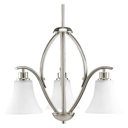 Progress Lighting Joy 3-Light Chandelier, 100 W, Brushed Nickel P4489-09
