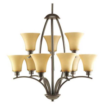 Progress Lighting Joy 9-Light 2-Tier Chandelier, 100 W, Antique Bronze P4492-20