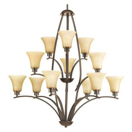 Progress Lighting Joy 12-Light 3-Tier Chandelier, 75 W, Antique Bronze P4497-20