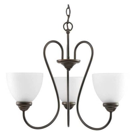 Progress Lighting Heart 3-Light Chandelier, 100 W, Antique Bronze P4664-20