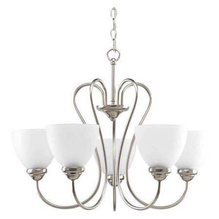Progress Lighting Heart 5-Light Chandelier, 100 W, Brushed Nickel P4666-09