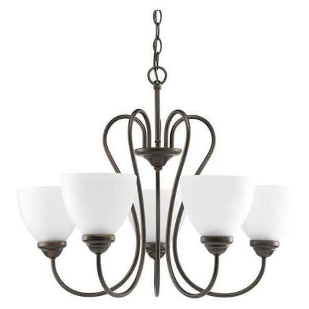 Progress Lighting Heart 5-Light Chandelier, 100 W, Antique Bronze P4666-20