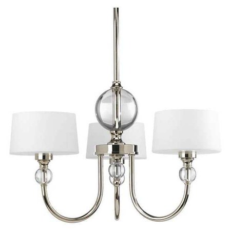 Progress Lighting Fortune 3-Light Chandelier, 60 W, Polished Nickel P4673-104