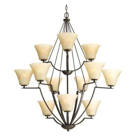 Progress Lighting Bravo 12-Light 3-Tier Chandelier, 100 W, Antique Bronze P4687-20
