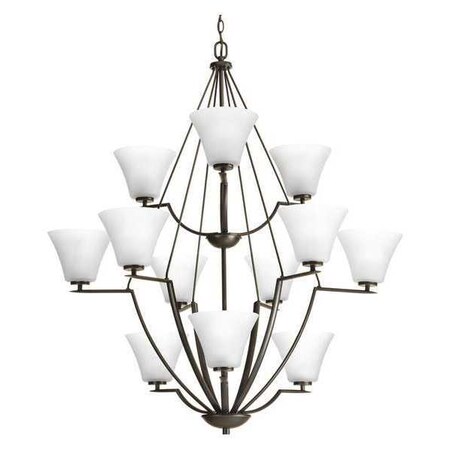 Progress Lighting Bravo 12-Light, 3-Tier Chandelier, 75 W, Antique Bronze P4687-20W