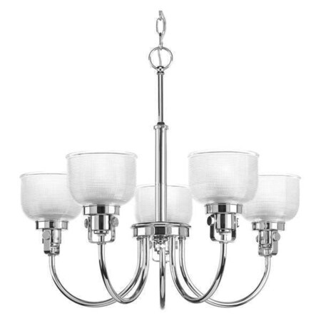Progress Lighting Archie 5-Light Chandelier, 100 W, Polished Chrome P4689-15