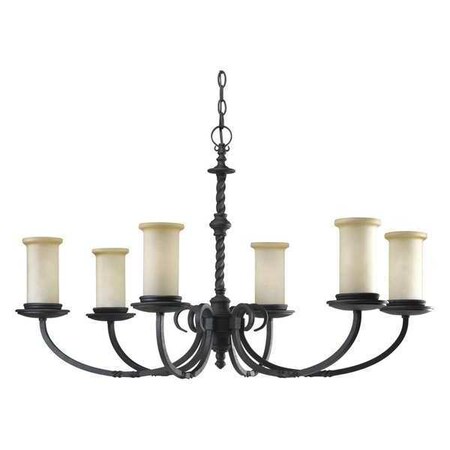 Progress Lighting Santiago 6-Light Chandelier, 60 W, Forged Black P4588-80