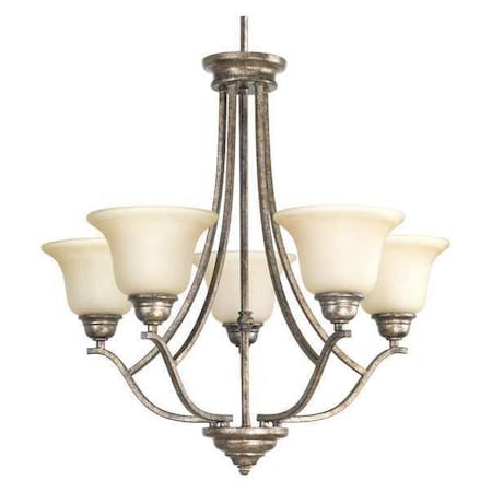 Progress Lighting Spirit 5-Light Chandelier, 100 W, Pebbles P4605-144