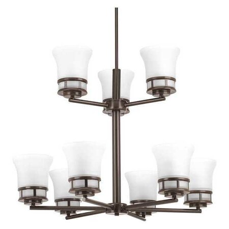 Progress Lighting Cascadia 9-Light, 2-Tier Chandelier, 100 W, Antique Bronze P4614-20