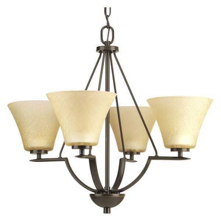 Progress Lighting Bravo 4-Light Chandelier, 100 W, Antique Bronze P4622-20