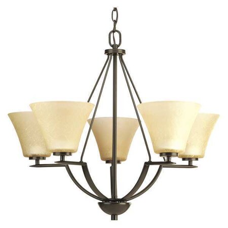 Progress Lighting Bravo 5-Light Chandelier, 100 W, Antique Bronze P4623-20