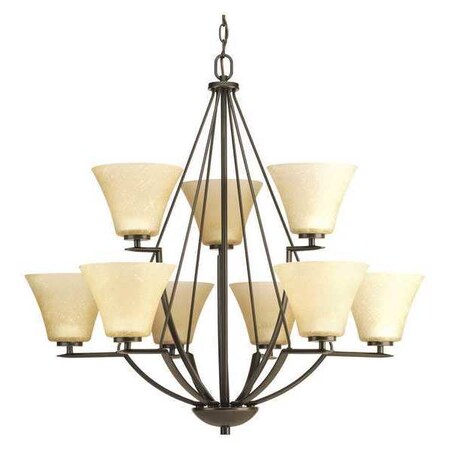 Progress Lighting Bravo 9-Light Chandelier, 100 W, Antique Bronze P4625-20