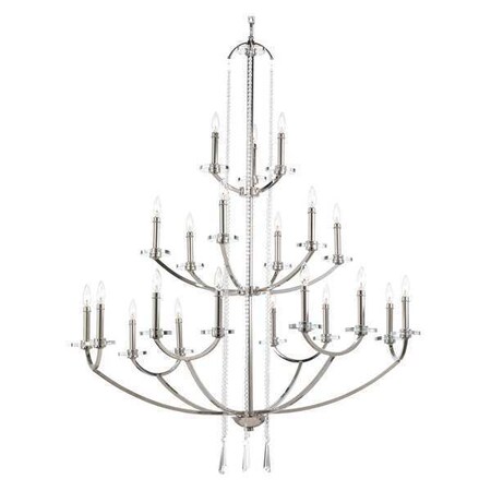 Progress Lighting Nissé 21-Light 3-Tier Chandelier, 60 W, Polished Nickel P4630-104