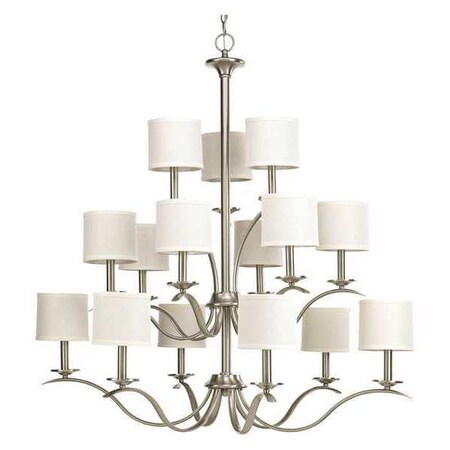 Progress Lighting Inspire 15-Light, 3-Tier Chandelier, 60 W, Brushed Nickel P4650-09