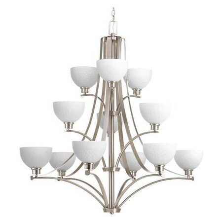 Progress Lighting Legend 12-Light, 3-Tier Chandelier, 75 W, Brushed Nickel P4653-09