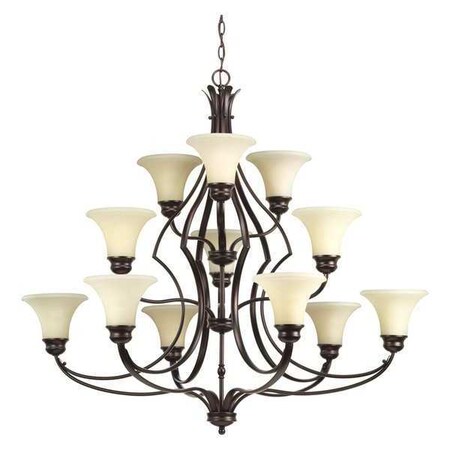 Progress Lighting Applause 12-Light, 3-Tier Chandelier, 75 W, Antique Bronze P4654-20