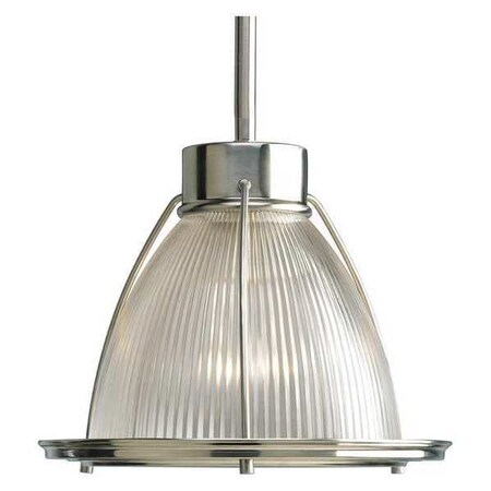 Progress Lighting Prismatic Glass 1-Light Mini Pendant, 100 W, Brushed Nickel P5163-09