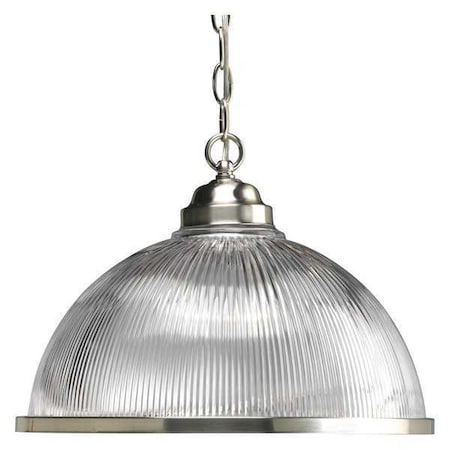 Progress Lighting Prismatic Glass 1-Light Pendant, 150 W, Brushed Nickel P5103-09