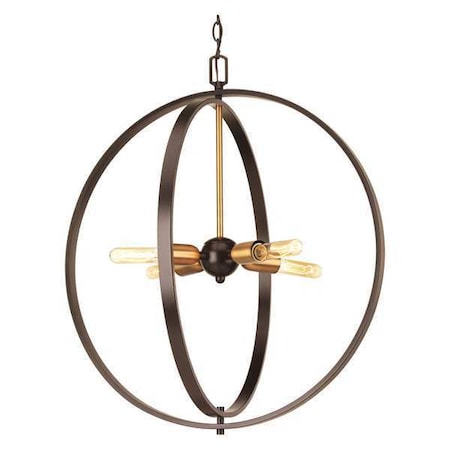 Progress Lighting Swing 4-Light Large Pendant, 60 W, Antique Bronze P5191-20