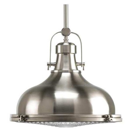 Progress Lighting Fresnel Lens 1-Light LED Pendant, 17 W, Brushed Nickel P5197-0930K9