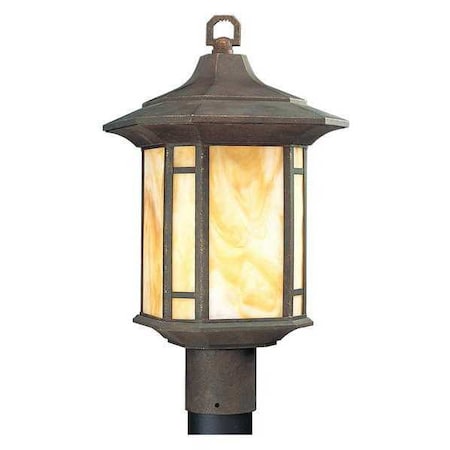Progress Lighting Arts And Crafts 1-Light Post Lantern, 150W, Weathered Bronze P5428-46