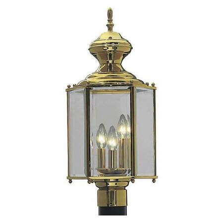 Progress Lighting BrassGUARD 3-Light Post Lantern, 60 W, Polished Brass P5432-10