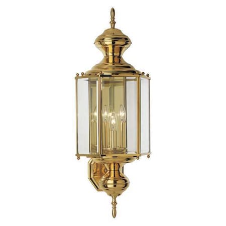 Progress Lighting BrassGUARD 3-Light Wall Lantern, 60 W, Polished Brass P5730-10