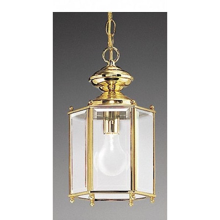 Progress Lighting Beveled Glass 1-Light Flush Mount, 100 W, Polished Brass P5834-10