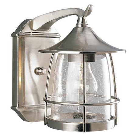 Progress Lighting Prairie 1-Light Wall Lantern, 100 W, Brushed Nickel P5763-09