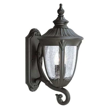 Progress Lighting Meridian 2-Light Med Wall Lantern, 60 W, Textured Black P5823-31