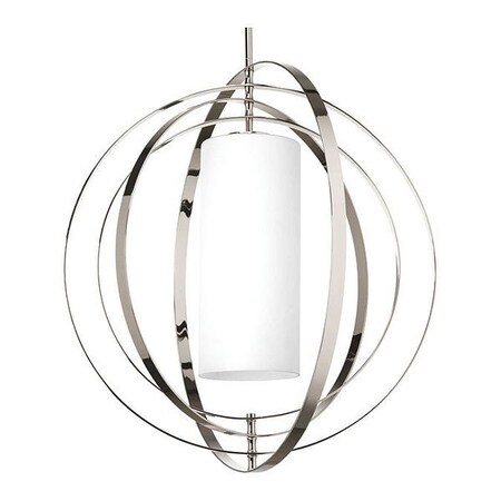 Progress Lighting Equinox 2-Light Large Foyer Lantern, 100 W, Polished Nickel P7086-104