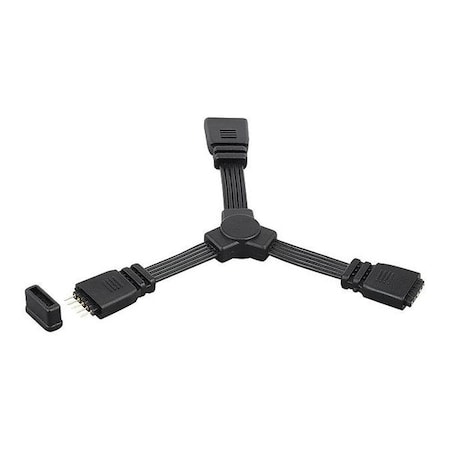 Progress Lighting Hide-a-Lite 4 Y Connector for LED Tape, Black P8744-31