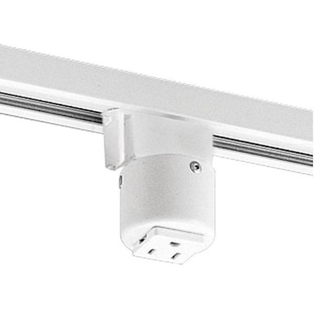 Progress Lighting Track Accessories Grounded Convenience Outlet Adapter, White P8751-28