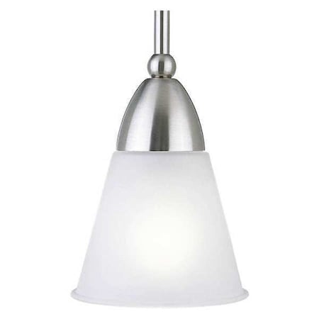 Progress Lighting Glass Pendants 1-Light Mini-Pendant, 100 W, Brushed Nickel P5042-09