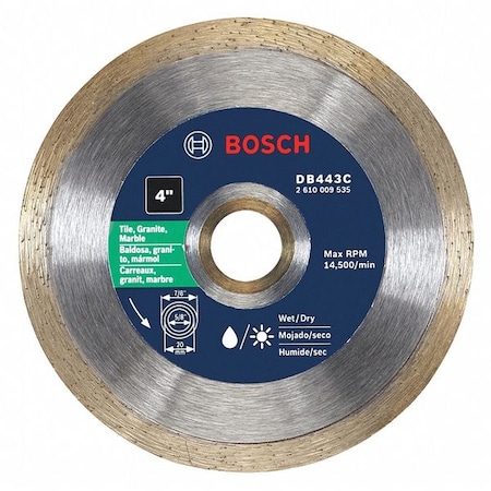 Bosch Diamond Saw Blade, Blade Dia. 4 in. DB443C