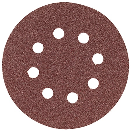 Bosch 5In Sanding Disc 8-Hole Red 240 Grit, 5" Dia, 8 Hole, Aluminum Oxide, 240 Grit, Open Coat Type SR5R240